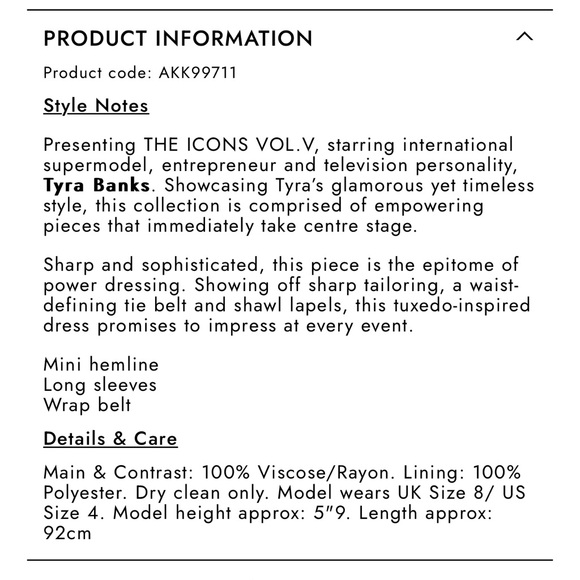 NWT Karen Millen Tailored Tuxedo Wrap Mini Dress. - Picture 7 of 12